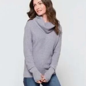 MARKET & SPRUCE Sharon Thumb Hole Cotton Blend Gray Cowl Pullover Plus Sz XXL